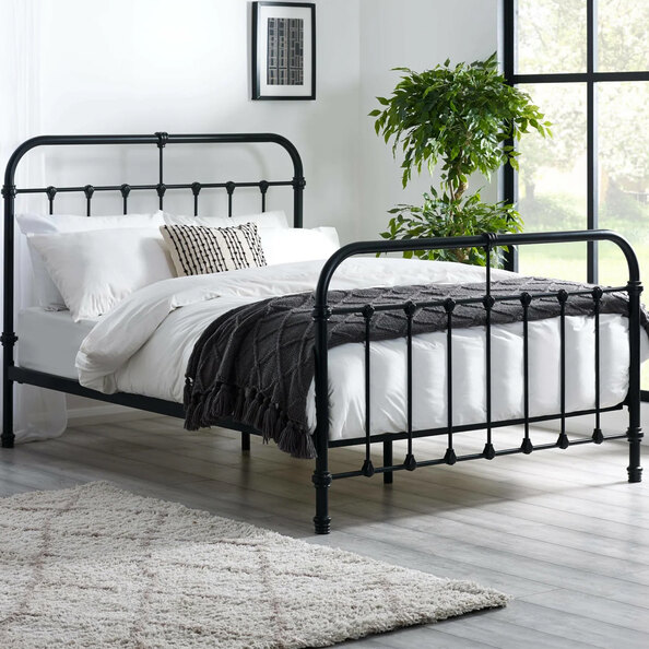 Leduc Metal Double Bed - Black