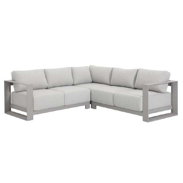 Leonidas Aluminium Garden Corner Sofa With Cushion In Taupe