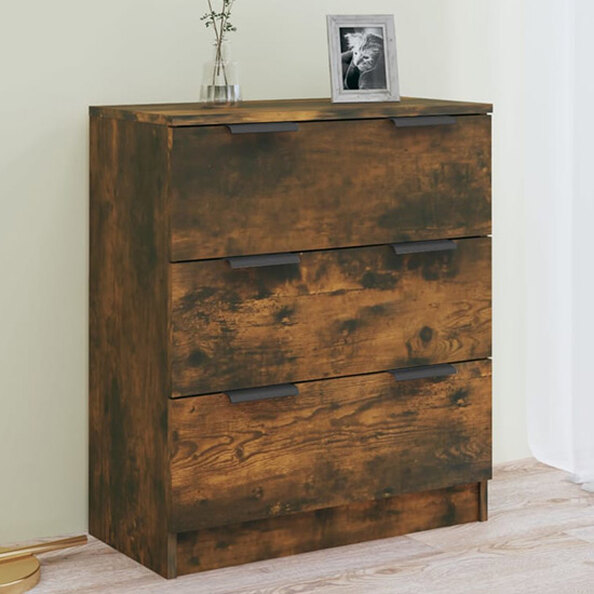 Leslie Wooden Chest Of 3 Drawers In Smoked Oak