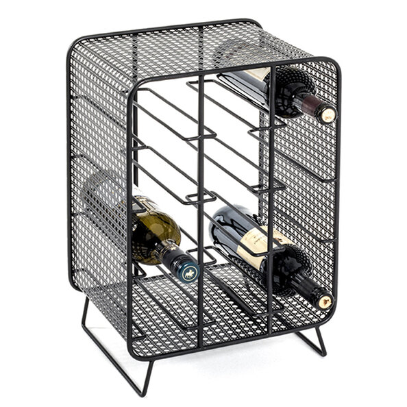 Lethbridge Metal Bottle Rack In Black
