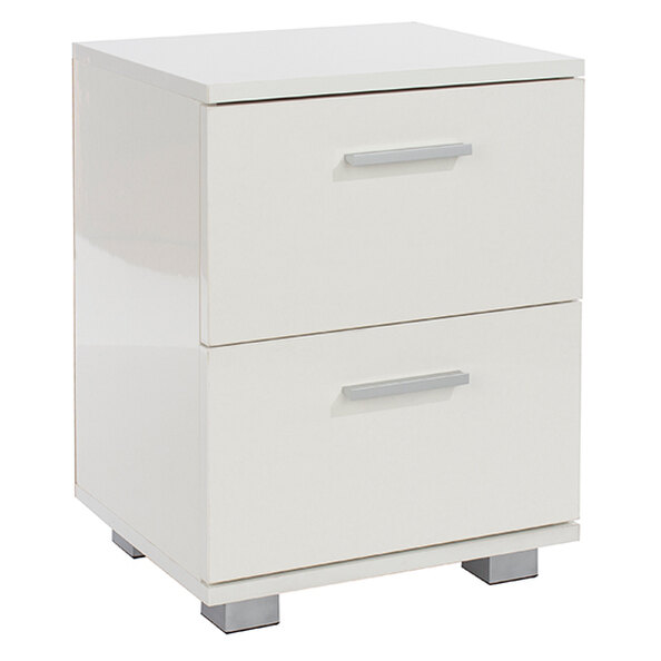 Lufkin Wooden Bedside Cabinet With 2 Drawers In White