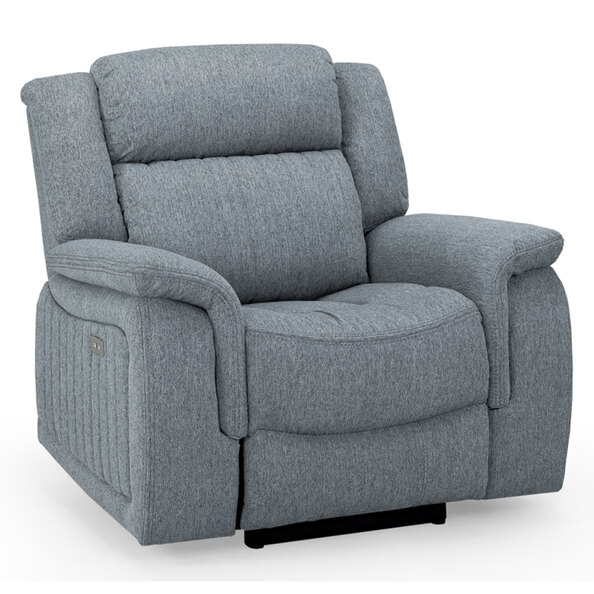 Lindsay Fabric Electric Recliner 1 Seater Sofa In Grey