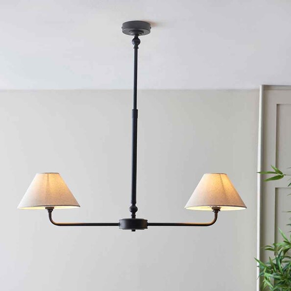 Livie Metal 2 Ceiling Pendant Light in Matt Black