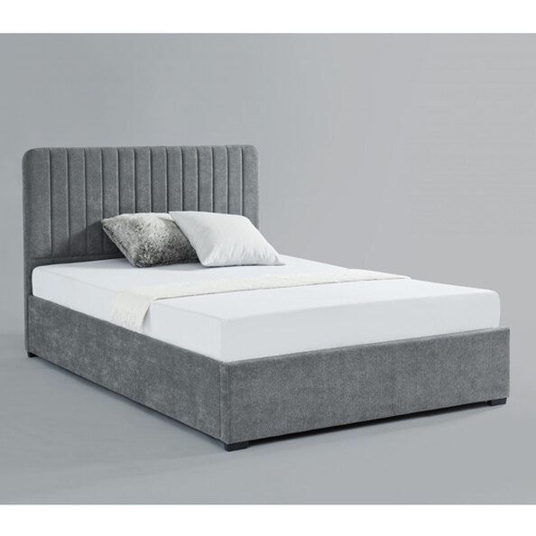 Livings Fabric Storage Double Bed In Grey