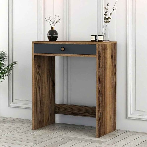 Lizbon Wooden Dressing Table in Walnut and Anthracite