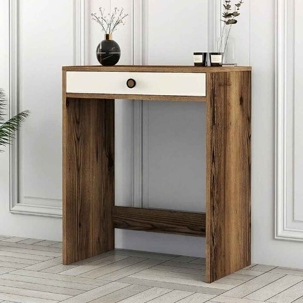 Lizbon Wooden Dressing Table in Walnut and Cream