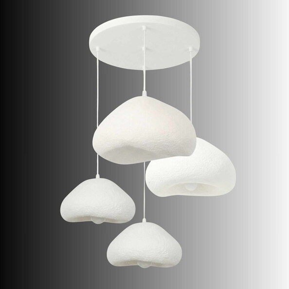 Lora 4 Light Metal Drop Ceiling Chandelier Light in White
