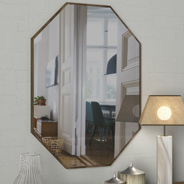 Lost Decorative Mirror in Walnut Wooden Frame