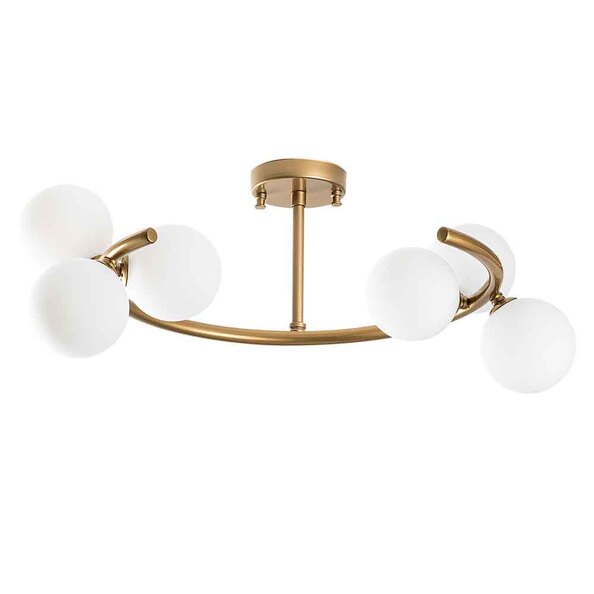 Luminar 6 Light Metal Ceiling Pendant Light in Gold and White