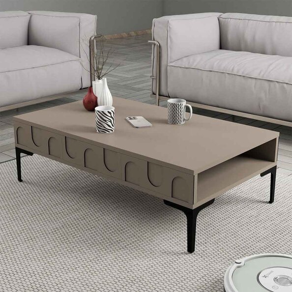 Lyon Wooden Coffee Table in Atlas and Black