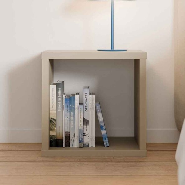 Mabon Square Wooden Shelving Unit in Taupe