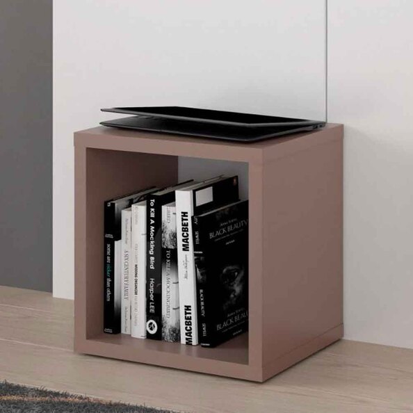 Mabon Square Wooden Shelving Unit in Terracotta