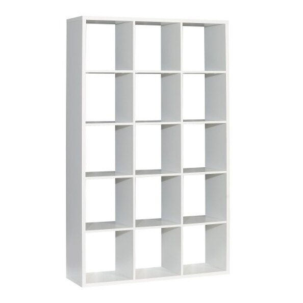 Mabon Wooden Bookcase With 15 Open Cubes In Matt White