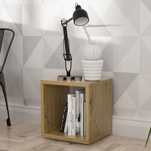 Mabon Wooden Bookshelf In Artisan Oak