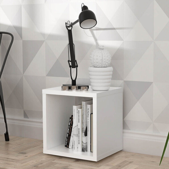 Mabon Wooden Bookshelf In Matt White