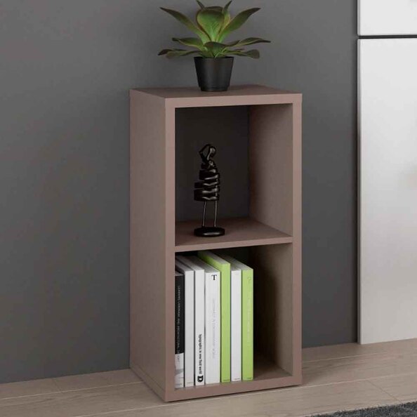 Mabon Wooden Shelving Unit with 2 Open Storage in Terracotta