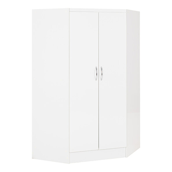 Mack Wooden Wardrobe Corner With 2 Doors White Gloss Front