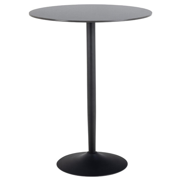 Macon Ceramic Bar Table With Steel Base In Matt Black Grantham