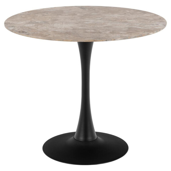 Macon Ceramic Dining Table With Steel Base In Brown Aberta