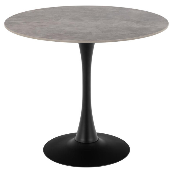 Macon Ceramic Dining Table With Steel Base In Grey Batis