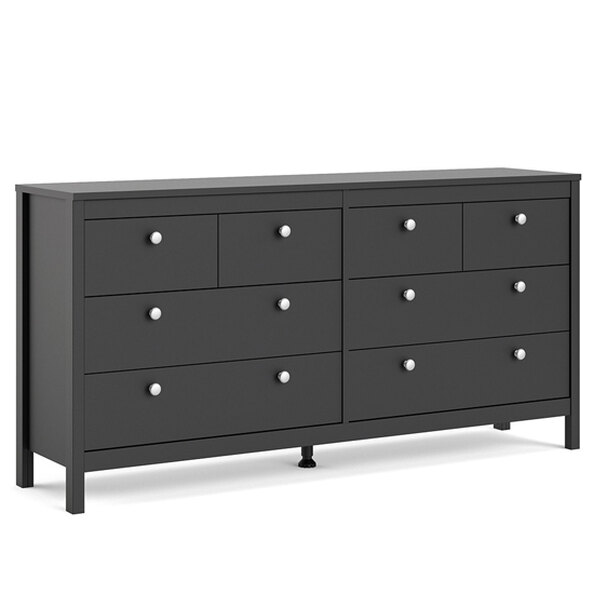 Macron Wooden Chest Of 8 Drawers In Matt Black