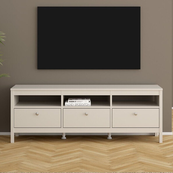 Macron Wooden TV Stand With 3 Drawers In Cashmere