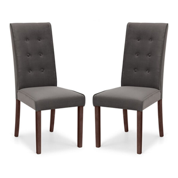 Maaike Grey Velvet Dining Chair In Pair