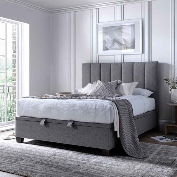 Magna Fabric Ottoman Storage Super King Size Bed In Marbella Grey