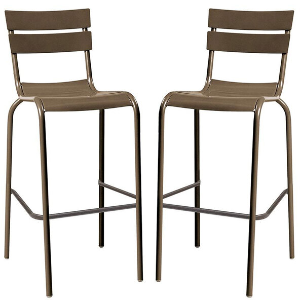 Magnolia Grey Aluminium Bar Stools In Pair