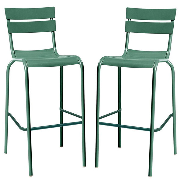 Magnolia Light Blue Aluminium Bar Stools In Pair