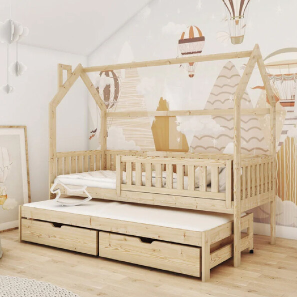 Mainz Wooden Day Bed Without Mattress And Trundle In Pine