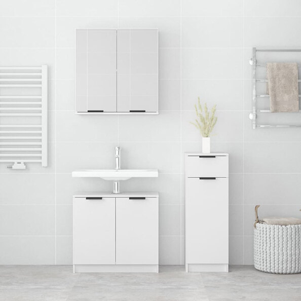 Malibu Wooden Bathroom Furniture Set In White