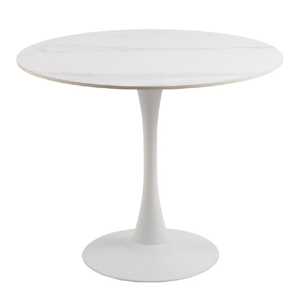 Malone Ceramic Dining Table Round In White