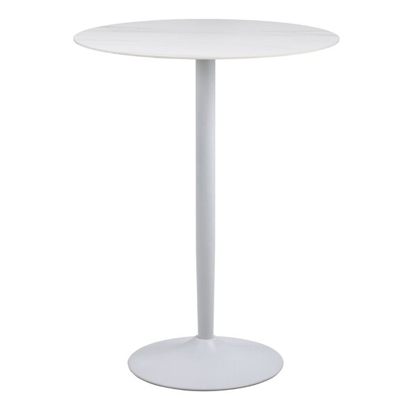 Malone Ceramic Round Bar Table In White