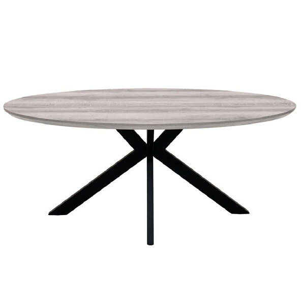 Malone Wooden Oval Dining Table In Grey