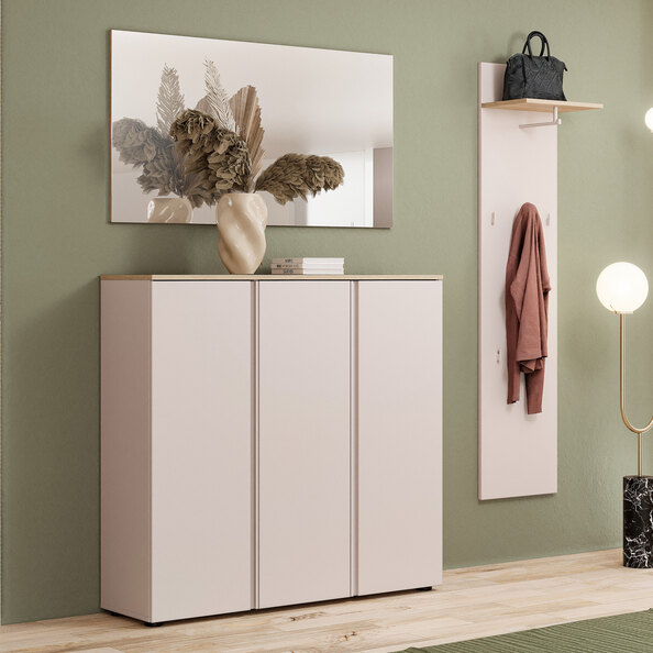 Malvern Wooden Hallway Furniture Set with 3 Doors in Cashmere