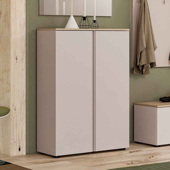Malvern Wooden Shoe Storage Cabinet with 2 Doors in Cashmere