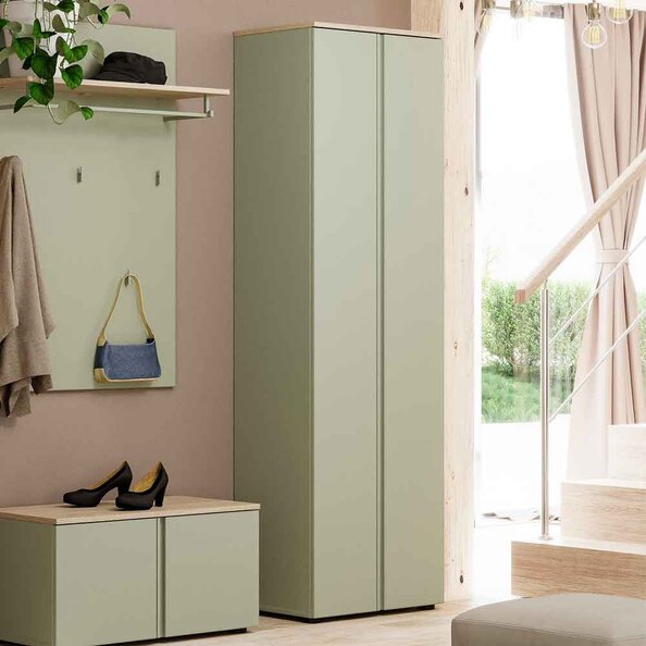 Malvern Wooden Wardrobe with 2 Doors in Sage Green