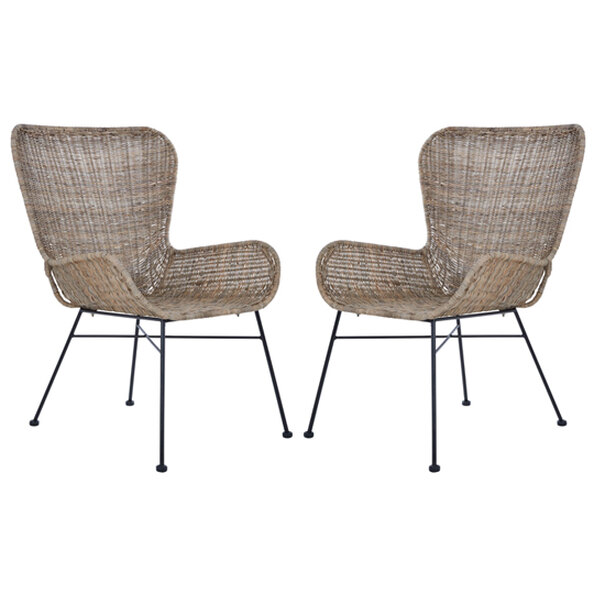 Hunor Kubu Rattan Curved Design Chair In Pair    