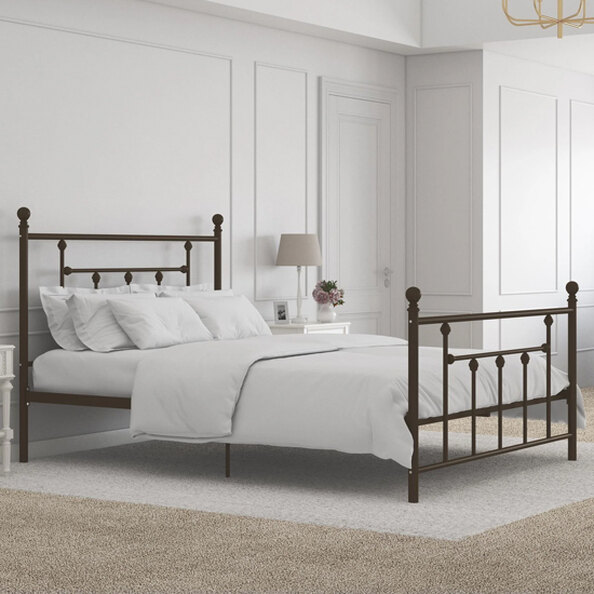 Manalo Metal Double Bed In White
