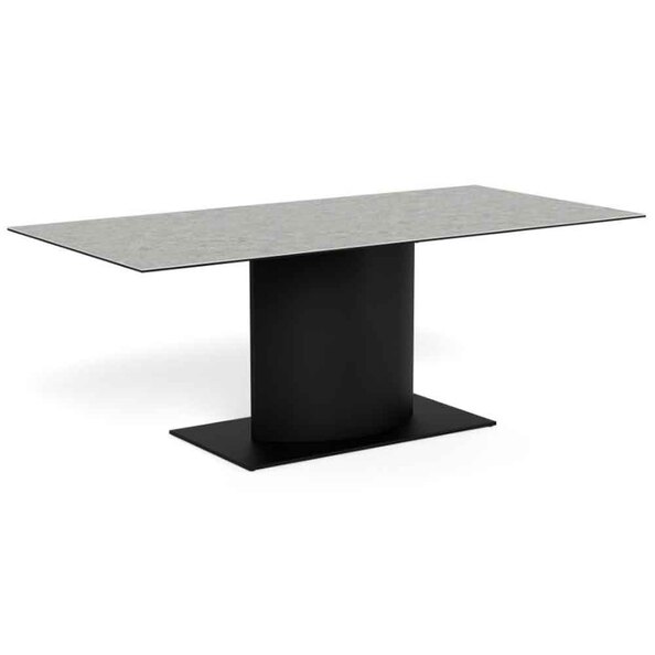 Manchester Ceramic Dining Table With Black Base - Grey Anista