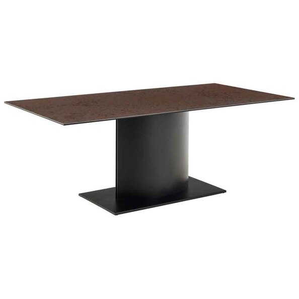 Manchester Ceramic Dining Table With Black Base - Rusty Brown