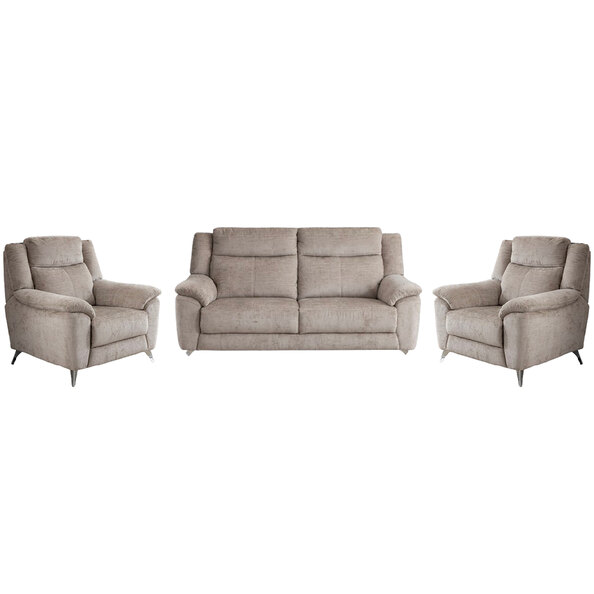 Mankato Fabric 3+1+1 Seater Sofa Set In Fossil