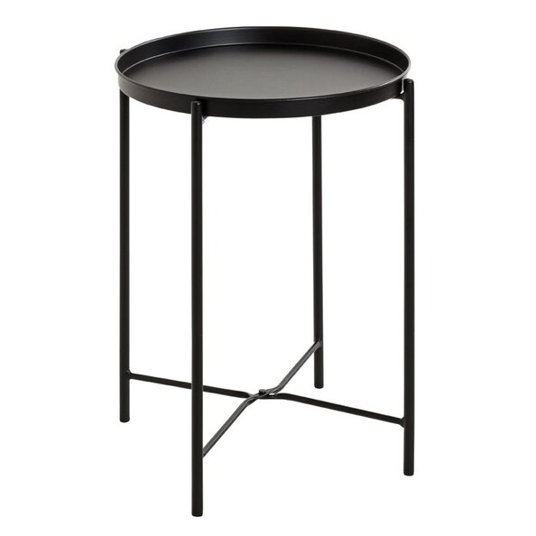 Marietta Metal Round End Table In Black
