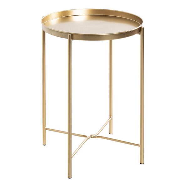 Marietta Metal Round End Table In Gold