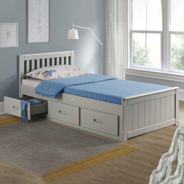 Marietta Storage Single Bed With 3 Drawers In Grey