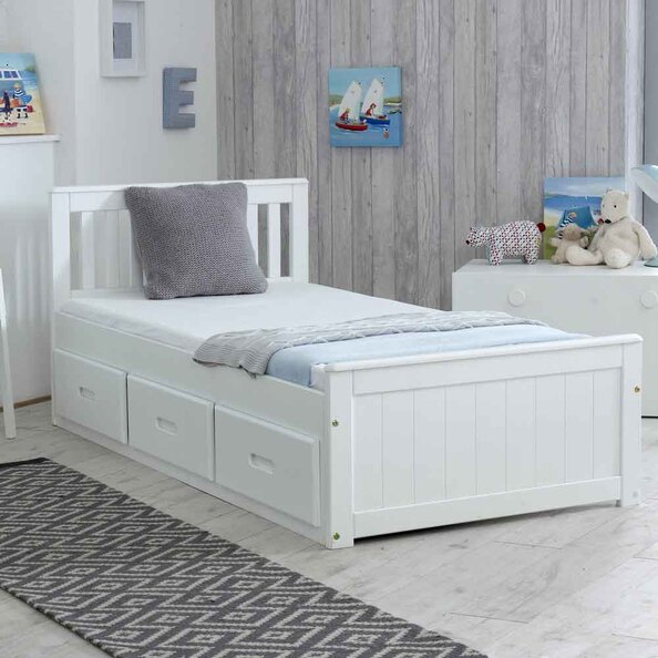 Marietta Storage Single Bed With 3 Drawers In White