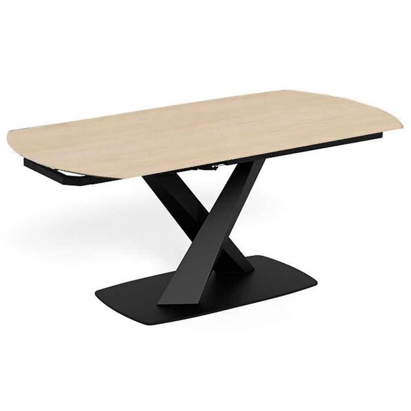 Marina Large Ceramic Extending Dining Table With Steel Base - Marona Sand