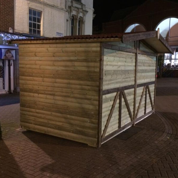 Marne Large Wooden Garden Market Chalet In Natural