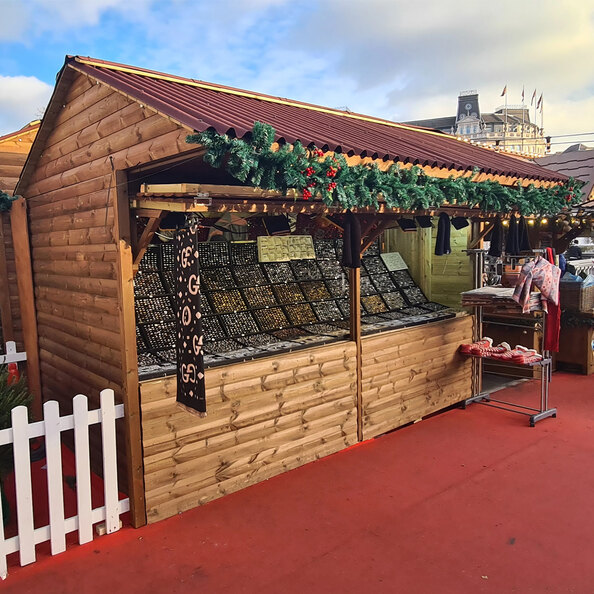Marne Outdoor 4M x 2M Wooden Market Chalet in Natural